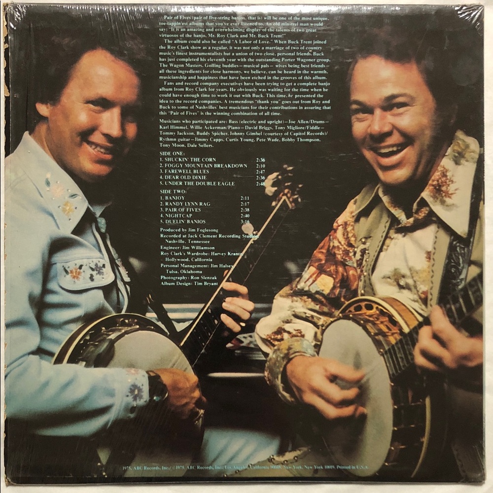 Roy Clark & Buck Trent Vinyl Lp Record Album A Pair Of Fives ‘75